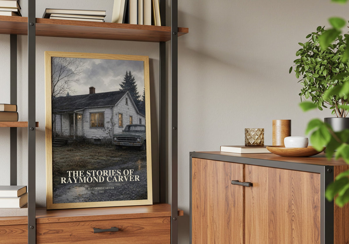 The Stories of Raymond Carver book watercolour illustration paper finish options – matte satin gloss