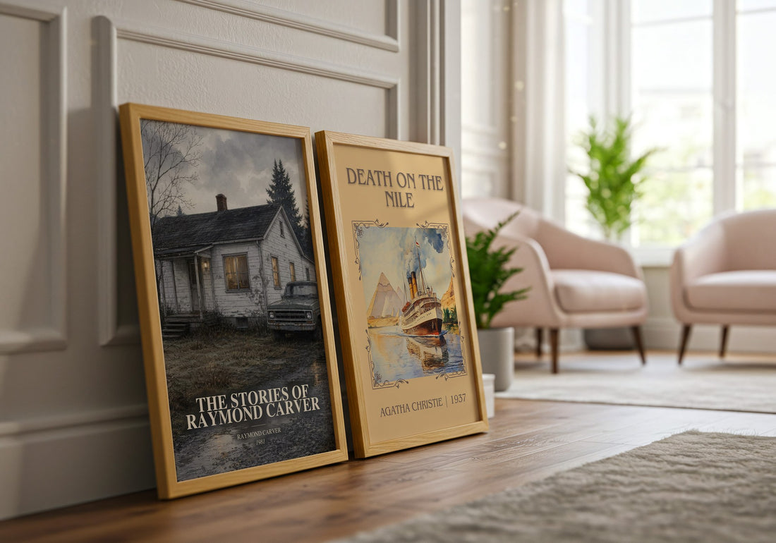The Stories of Raymond Carver watercolour print framed by window – literary home decor
