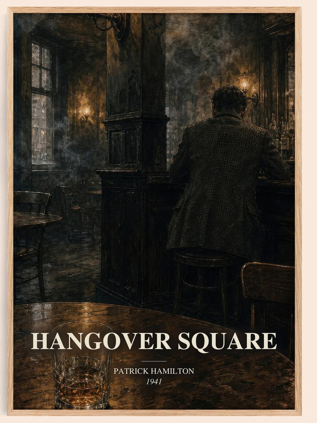 Hangover Square watercolour book poster by Patrick Hamilton – framed literary art print
