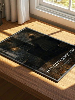 Hangover Square watercolour book poster framed on wall – thriller wall art