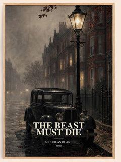 The Beast Must Die watercolour book poster by Nicholas Blake – framed literary art print