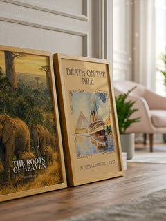 The Roots of Heaven watercolour print framed by window – literary home decor