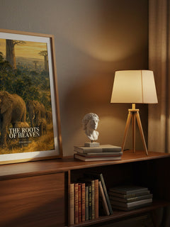 The Roots of Heaven watercolour print on bookshelf – Romain Gary fan gift