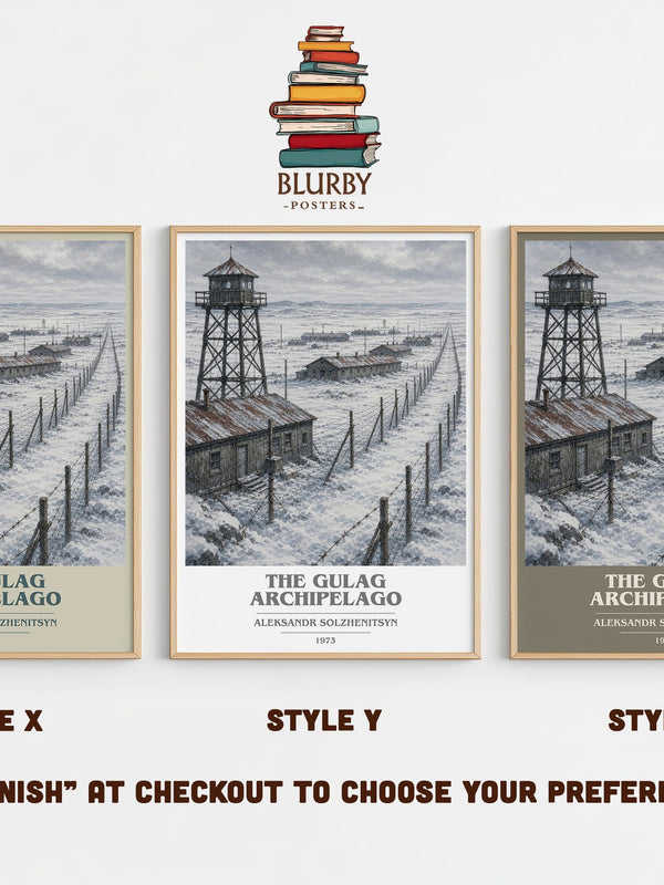 The Gulag Archipelago book cover print in frame leaning in hallway – non fiction wall art