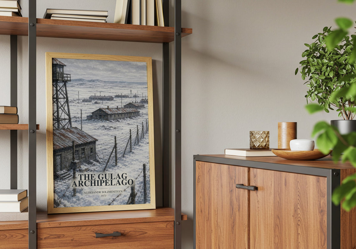 The Gulag Archipelago book watercolour illustration paper finish options – matte satin gloss