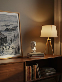The Gulag Archipelago watercolour print on bookshelf – Aleksandr Solzhenitsyn fan gift