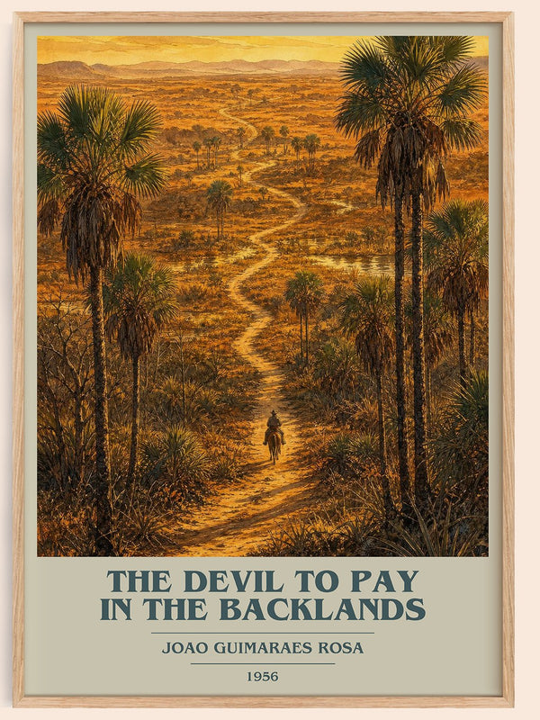 The Devil to Pay in the Backlands book cover book poster by Joao Guimaraes Rosa – framed literary art print