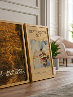 The Devil to Pay in the Backlands watercolour print framed by window – literary home decor