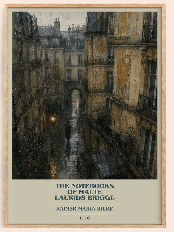The Notebooks of Malte Laurids Brigge book cover book poster by Rainer Maria Rilke – framed literary art print