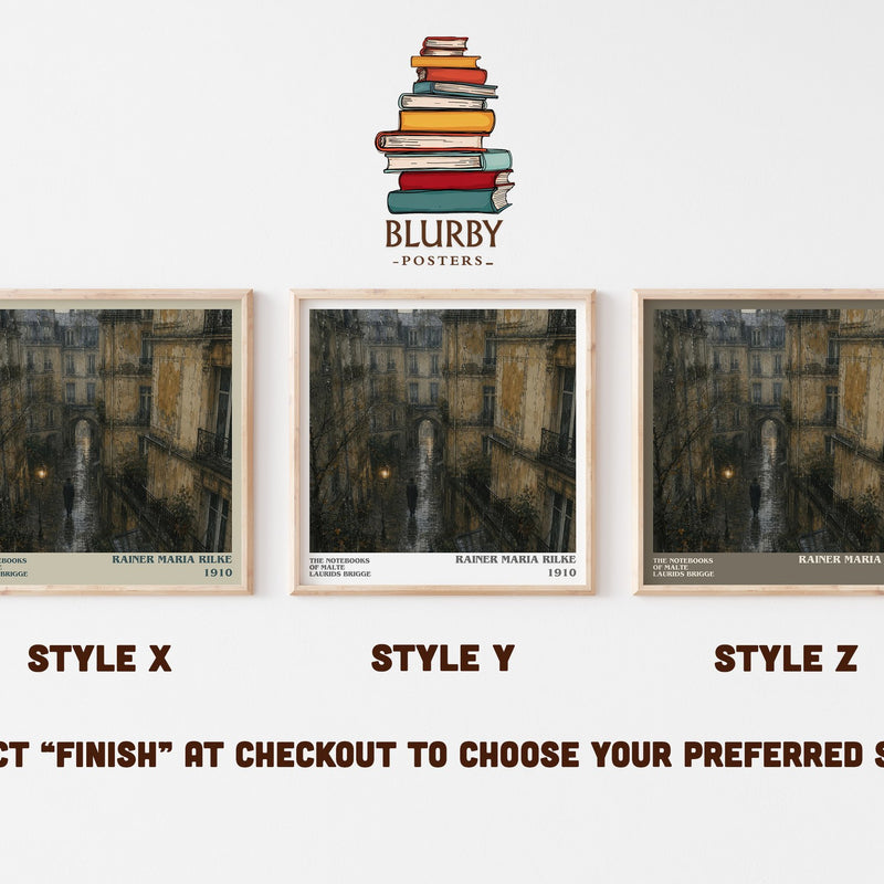 The Notebooks of Malte Laurids Brigge literary print in frame leaning in hallway – literary fiction wall art