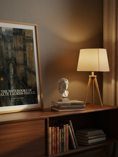The Notebooks of Malte Laurids Brigge watercolour print on bookshelf – Rainer Maria Rilke fan gift