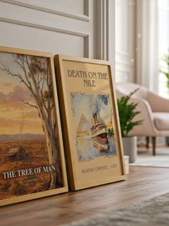 The Tree of Man watercolour print framed by window – literary home decor