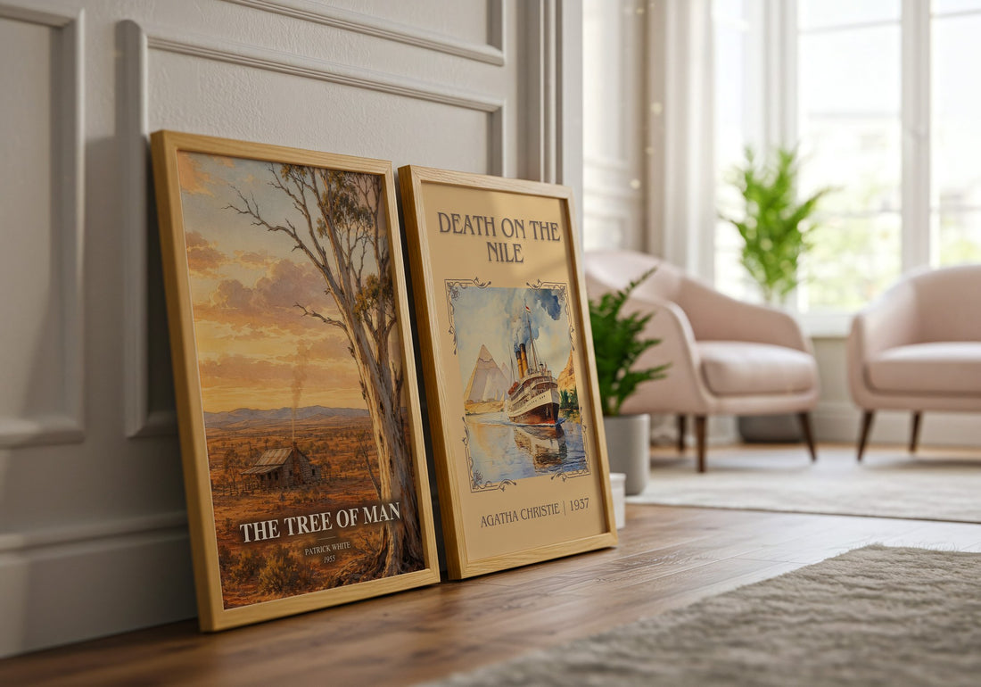 The Tree of Man watercolour print framed by window – literary home decor