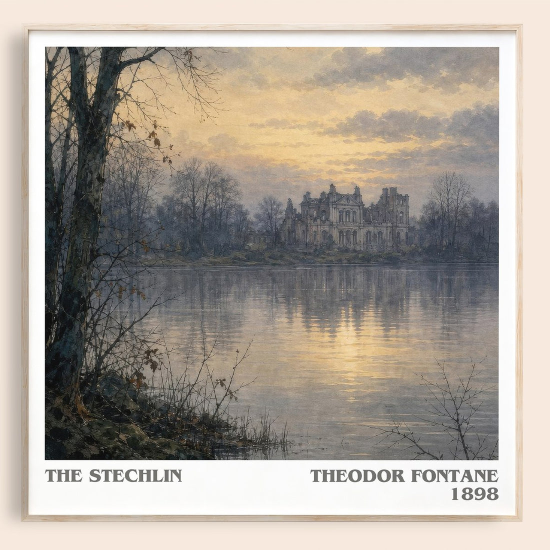 The Stechlin literary book poster by Theodor Fontane – framed literary art print