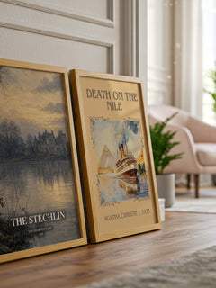 The Stechlin watercolour print framed by window – literary home decor
