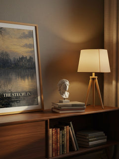The Stechlin watercolour print on bookshelf – Theodor Fontane fan gift