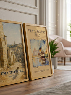 Only Yesterday watercolour print framed by window – literary home decor