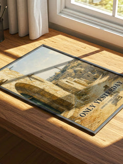 Only Yesterday watercolour book poster framed on wall – literary fiction wall art