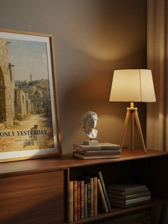 Only Yesterday watercolour print on bookshelf – Shmuel Yosef Agnon fan gift