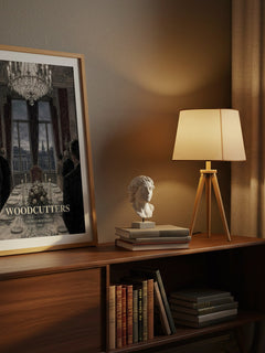 Woodcutters watercolour print on bookshelf – Thomas Bernhard fan gift