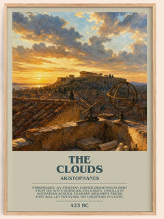 The Clouds bookish book poster by Aristophanes – framed literary art print