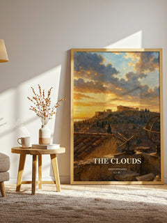 The Clouds watercolour print in frame leaning in hallway – classic literature wall art