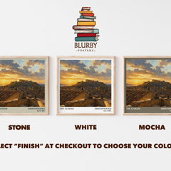 The Clouds literary print framed by window – Stone, White and Mocha square prints side by side – choose your colour