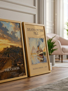 The Clouds watercolour print framed by window – literary home decor