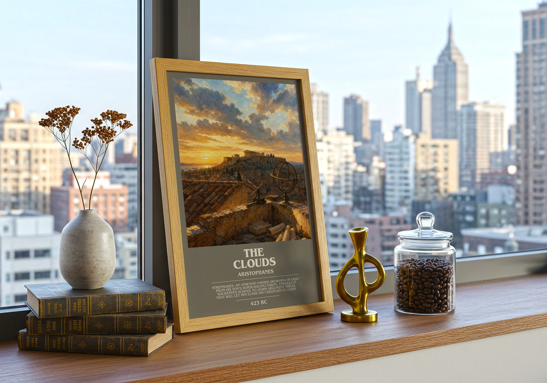 The Clouds bookish poster colour and style options – Aristophanes book art