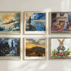 The Clouds literary print in frame leaning in hallway – classic literature wall art