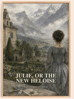 Julie, or the New Heloise watercolour book poster by Jean-Jacques Rousseau – framed literary art print