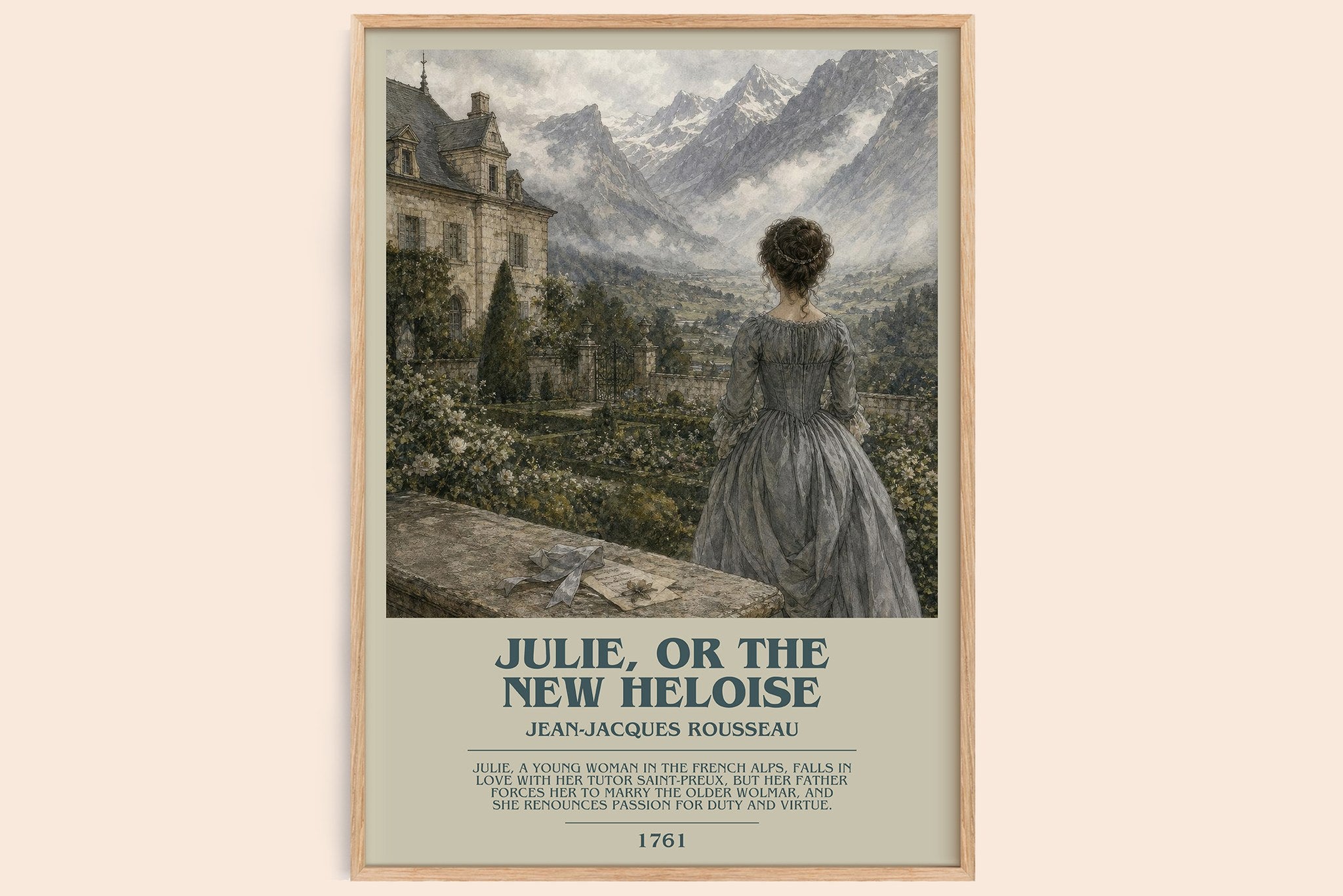 Julie, or the New Heloise Bookish Wall Art by Jean-Jacques Rousseau