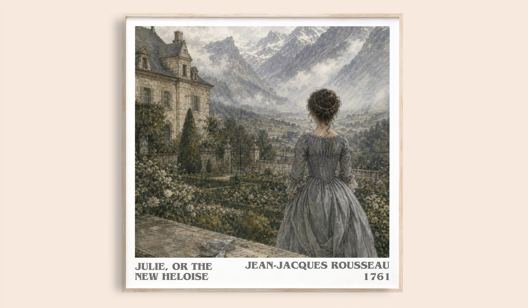 Julie, or the New Heloise Literary Art Print by Jean-Jacques Rousseau