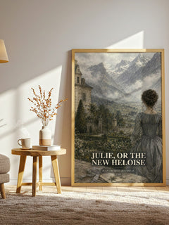 Julie, or the New Heloise watercolour print in frame leaning in hallway – philosophy wall art