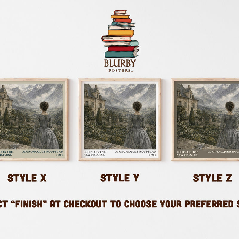 Julie, or the New Heloise literary print in frame leaning in hallway – philosophy wall art