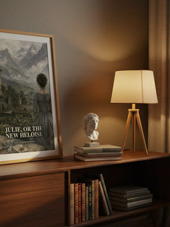 Julie, or the New Heloise watercolour print on bookshelf – Jean-Jacques Rousseau fan gift