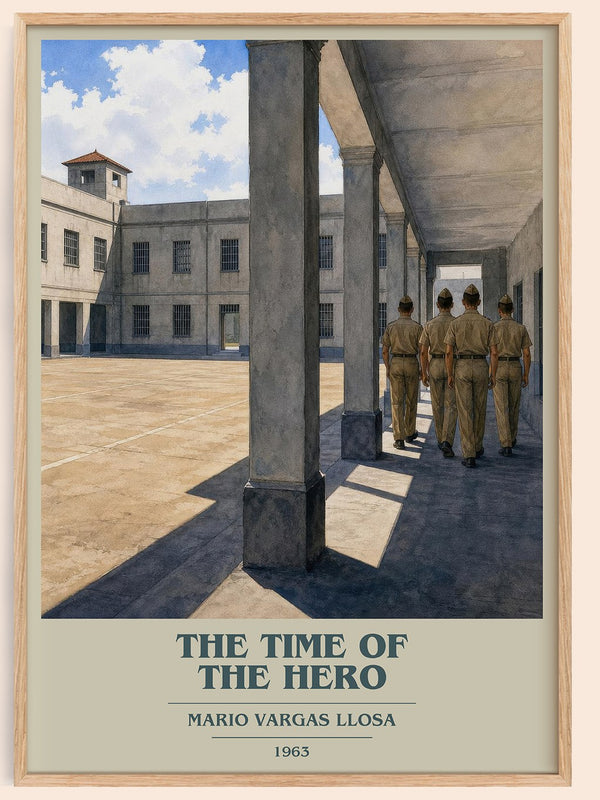 The Time of the Hero book cover book poster by Mario Vargas Llosa – framed literary art print