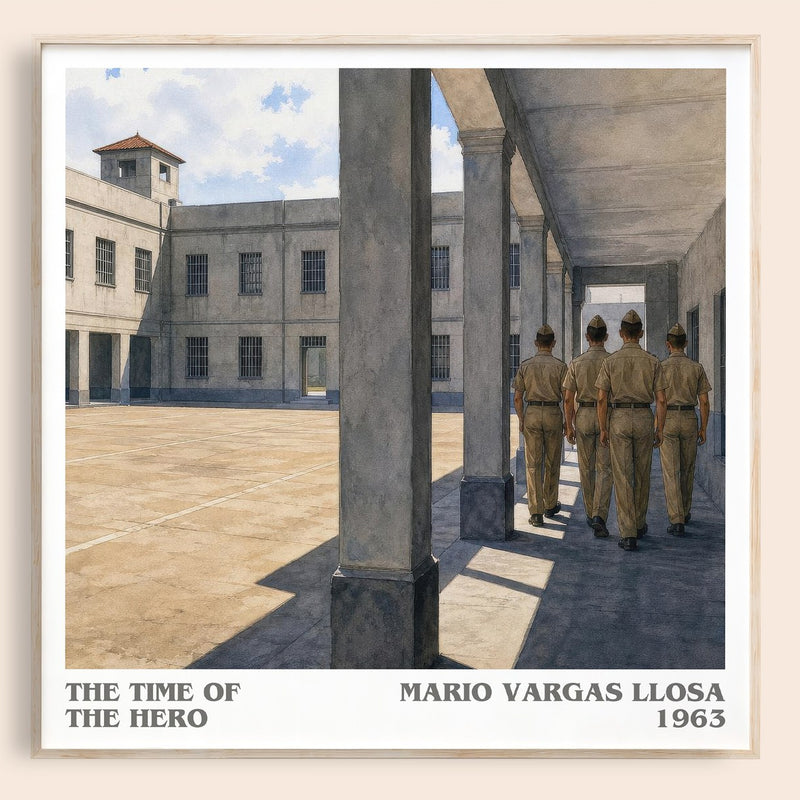 The Time of the Hero literary book poster by Mario Vargas Llosa – framed literary art print