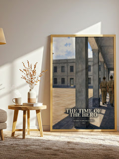 The Time of the Hero watercolour print in frame leaning in hallway – literary fiction wall art