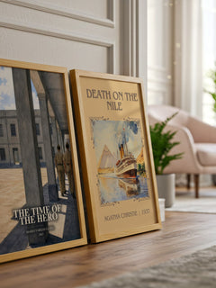 The Time of the Hero watercolour print framed by window – literary home decor