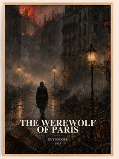 The Werewolf Of Paris watercolour book poster by Guy Endore – framed literary art print