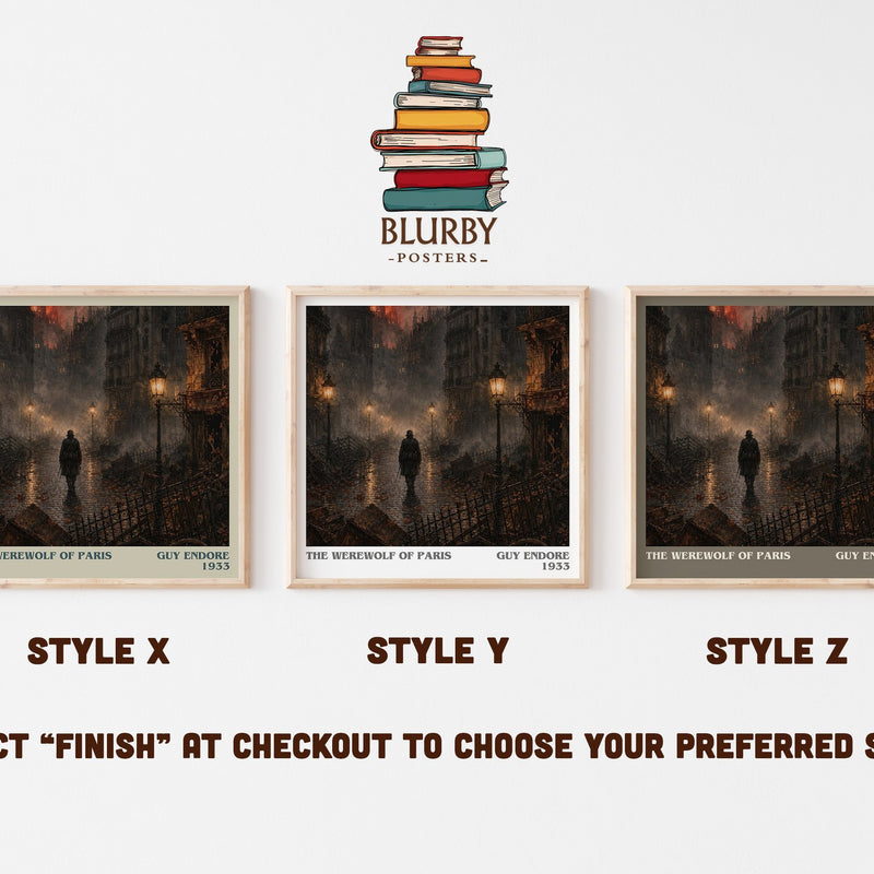 The Werewolf Of Paris literary print in frame leaning in hallway – horror wall art