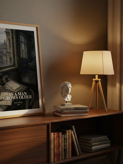 As A Man Grows Older watercolour print on bookshelf – Italo Svevo fan gift