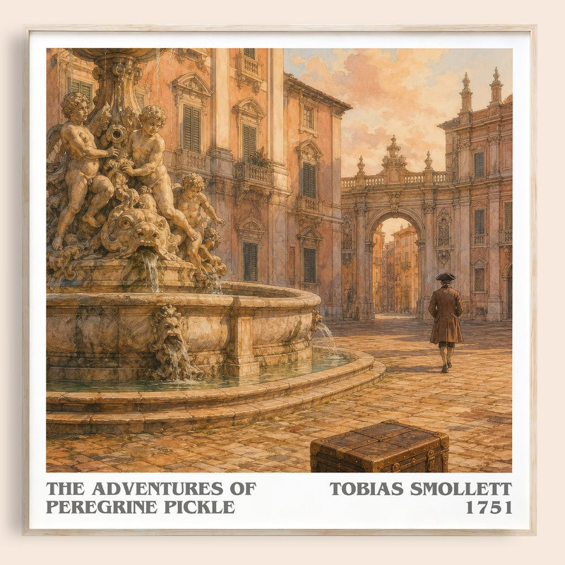 The Adventures of Peregrine Pickle literary book poster by Tobias Smollett – framed literary art print