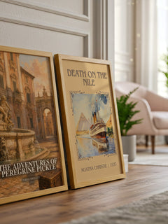 The Adventures of Peregrine Pickle watercolour print framed by window – literary home decor