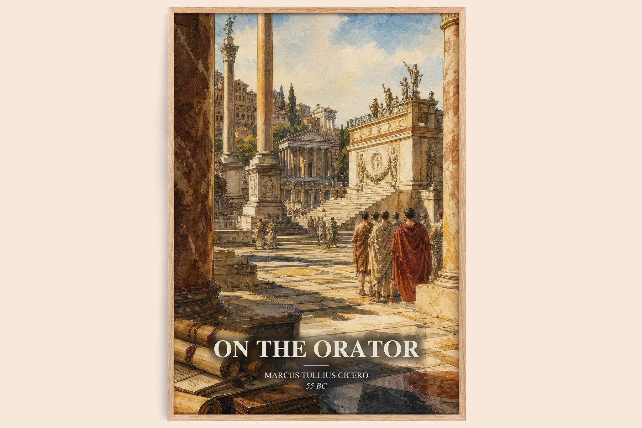 On The Orator Book Watercolour Illustration by Marcus Tullius Cicero