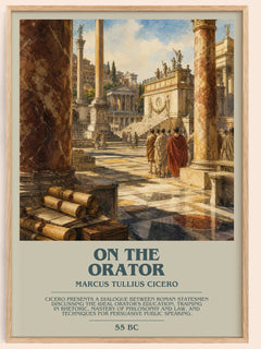 On The Orator bookish book poster by Marcus Tullius Cicero – framed literary art print