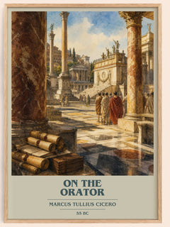 On The Orator book cover book poster by Marcus Tullius Cicero – framed literary art print