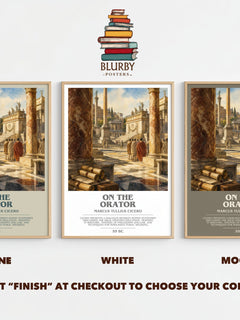 On The Orator bookish print framed by window – Stone, White and Mocha side by side – choose your colour