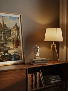 On The Orator watercolour print on bookshelf – Marcus Tullius Cicero fan gift